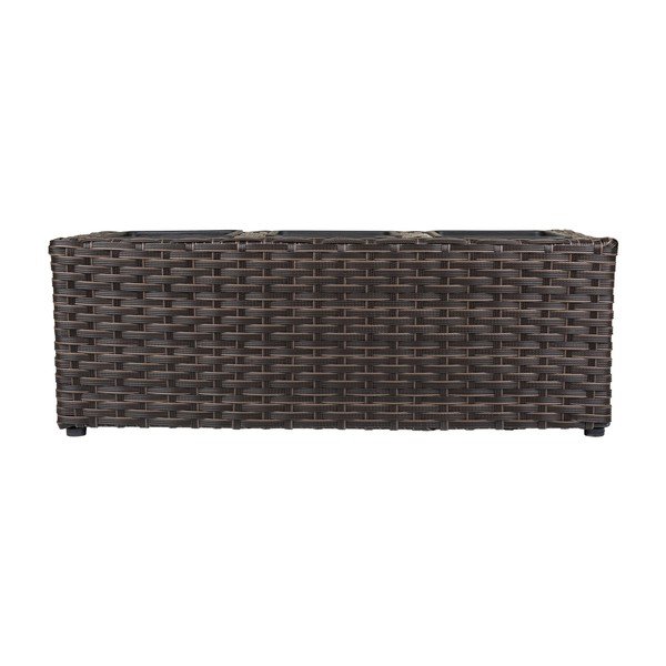 Květináč z umělého ratanu s 3 přihrádkami Myra, délka 48 cm-image-1