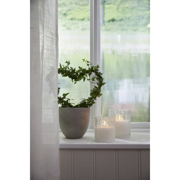 Valge LED vahaküünal klaasist , kõrgus 12,5 cm Flamme Romb - Star Trading-image-4