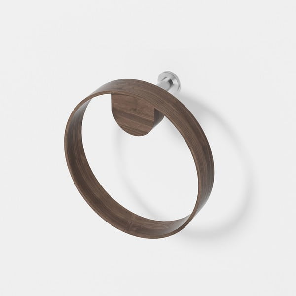 Pähklipuust seinale paigaldatav rätikuhoidja Yoku - Wireworks-image-1