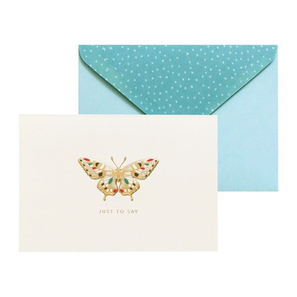 Sada 10 komplimentek s obálkami Portico Designs FOIL Butterfly