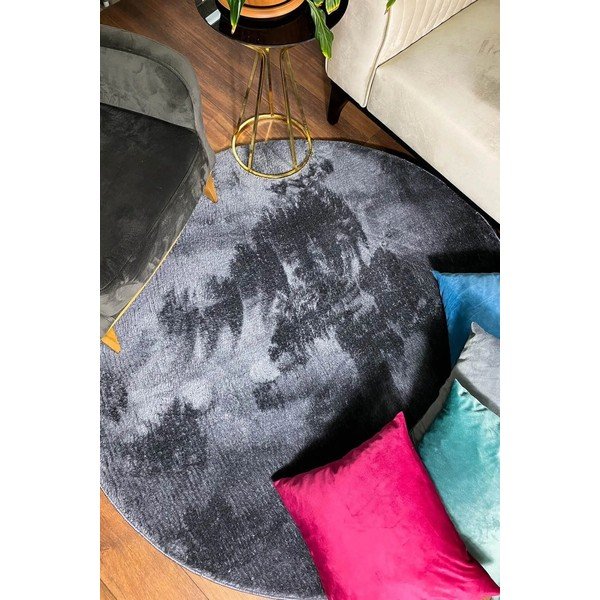 Antratsiitne pestav ümmargune vaip ø 80 cm Pelush Anthracite - Mila Home-image-2