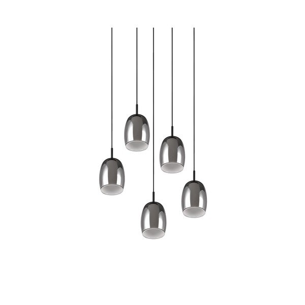 Must-hõbedane rippvalgusti klaasist varjuga ø 48 cm Barret - Trio Select-image-2