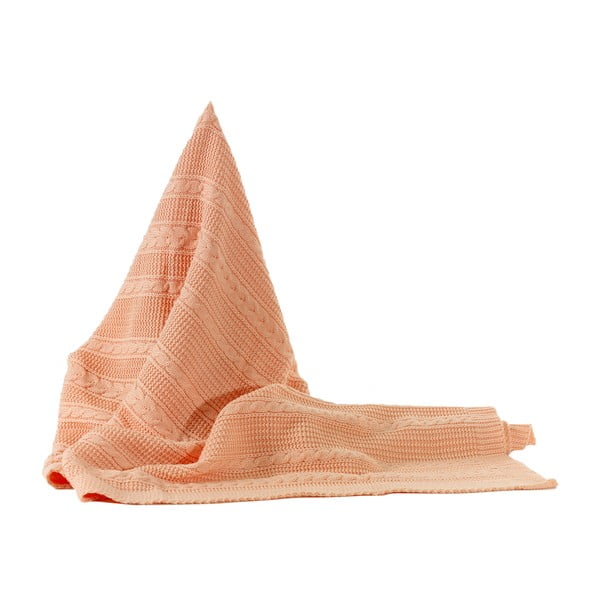 Pletená deka Peach, 130x170 cm