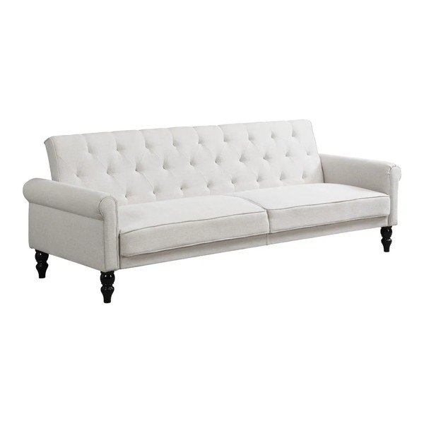 Kreemikas lamav/kokkupandav diivan 222 cm Tyne - Støraa-image-2