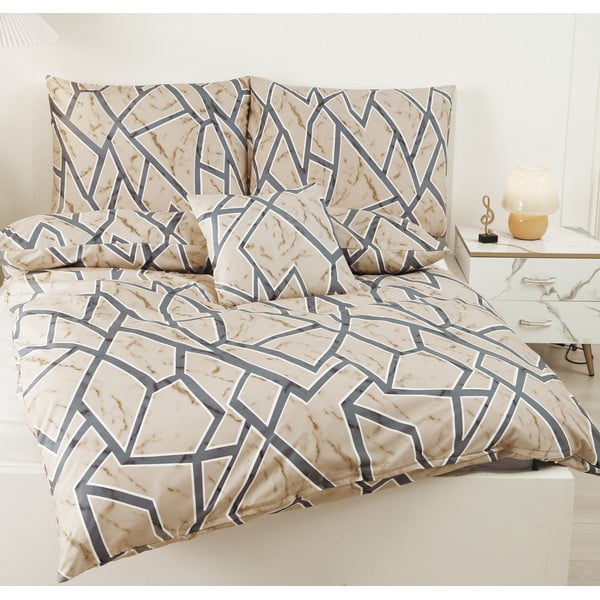 Helepruun mikrosatiinist üheinimesevoodipesu 140x200 cm, komplektis 6 tk. Marco - My House-image-1