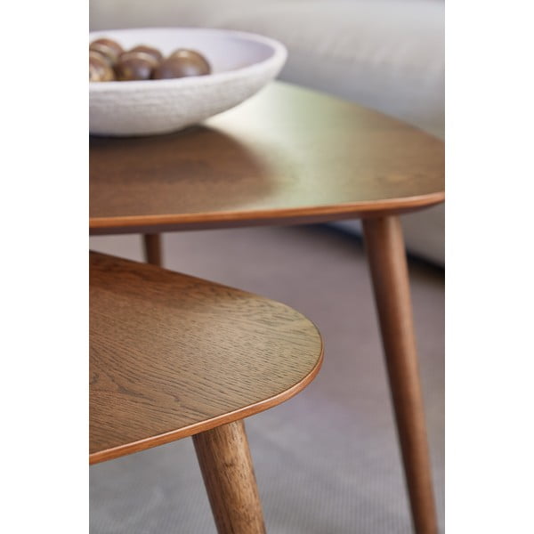 Pruunid tammepuidust diivanilauad  2 tk 70x100 cm komplektis Adda - Unique Furniture-image-2