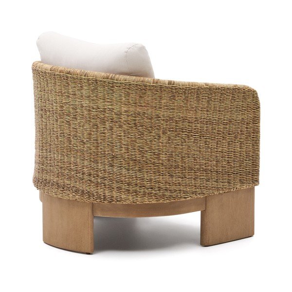 Beež puidust-kunstlikust rotangist aiatool Xoriguer - Kave Home-image-4