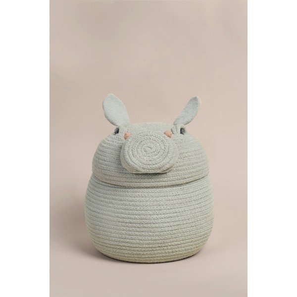 Helehall riidest laste mänguasjakorv ø 25x30 cm Henry the Hippo - Lorena Canals-image-4
