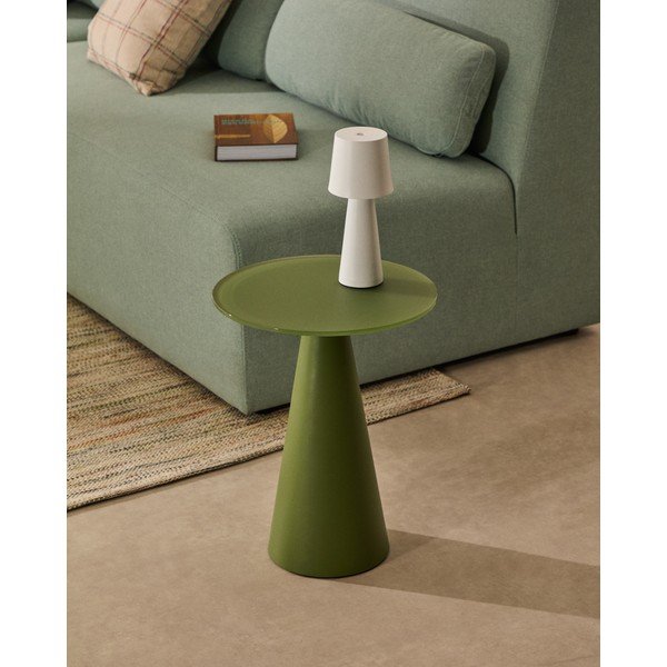 Ümmargune abilaud klaasist pealispinnaga ø 35 cm Wilshire - Kave Home-image-1