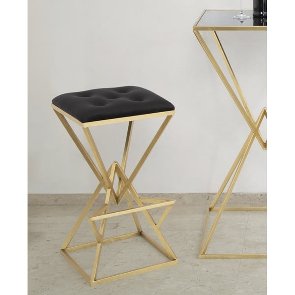 Must-kuldne sametist baaritool 75 cm Piramid - Mauro Ferretti-image-3