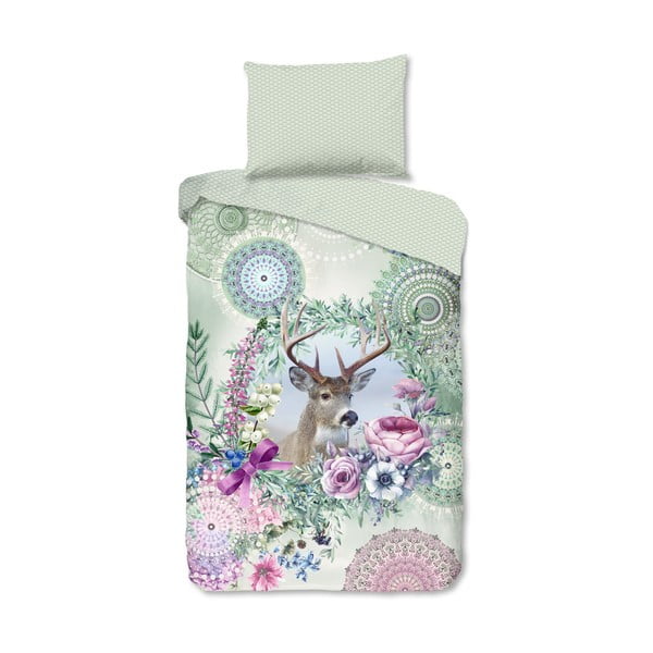 Roheline flanell voodipesu üheinimesevoodile 140x200 cm Romini - HIP