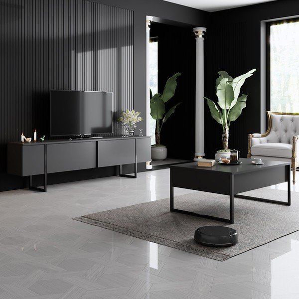 Antratsiitne telerilaud 180x30 cm Luxe - Kalune Design-image-4
