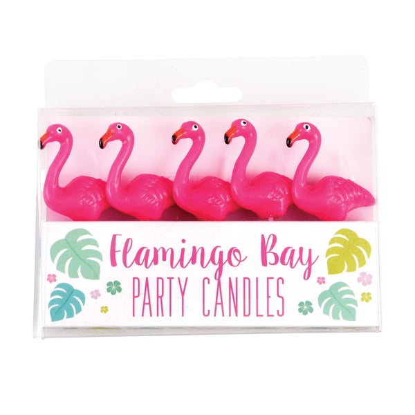 Sada 5 párty svíček Rex London Flamingo Party