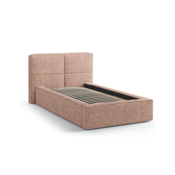 Sinakasroheline polsterdatud üheinimesevoodi koos panipaiga ja voodipõhjaga 90x200 cm Darren - Micadoni-image-2