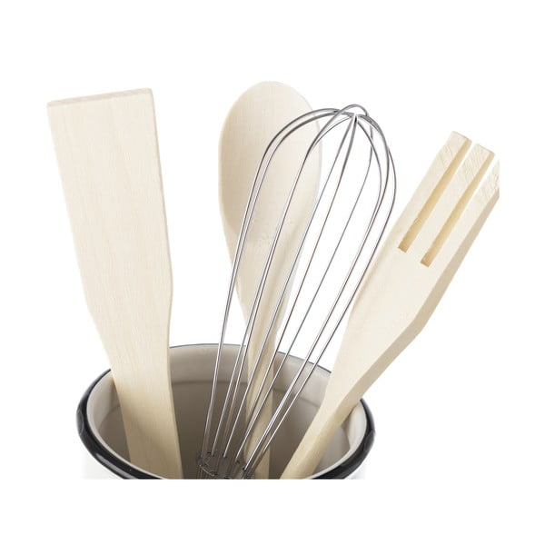 Bambusest köögitarvikute komplekt 4 tk koos alusega - Casa Selección-image-1