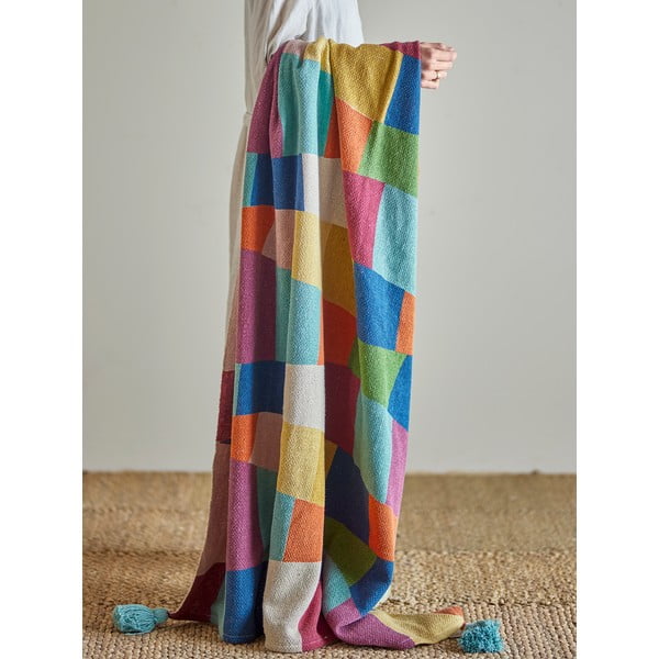 Taaskasutatud puuvillast laste tekk 130x160 cm Colorine - Bloomingville Mini-image-1