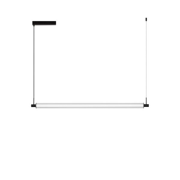 Matt must alumiiniumist hämardatav LED-rippvalgusti klaasist varjuga Glovia - Nova Luce