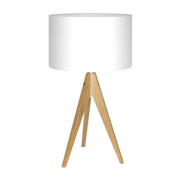 Bílá stolní lampa 4room Artist, bříza, Ø 33 cm