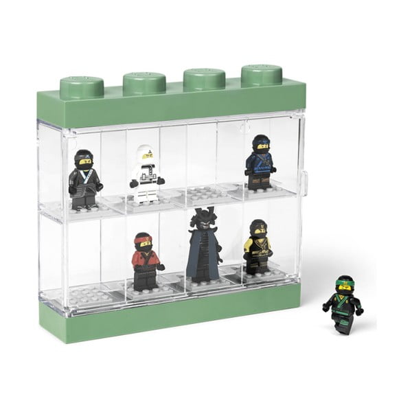 Zelenobílá sběratelská skříňka na 8 minifigurek LEGO®