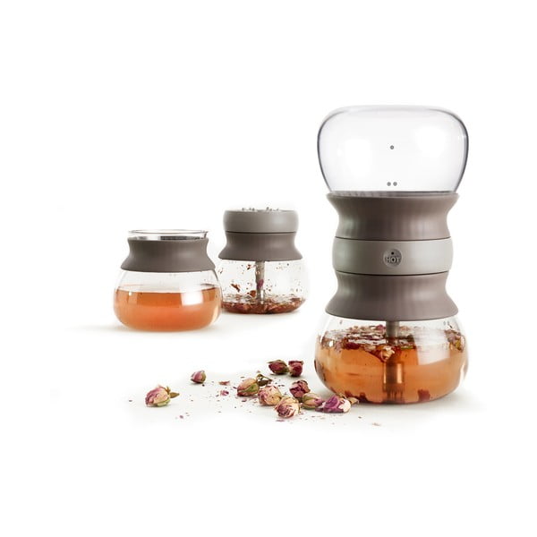 Helepruun klaasist teekann koos sõelaga 500 ml – Lékué-image-4