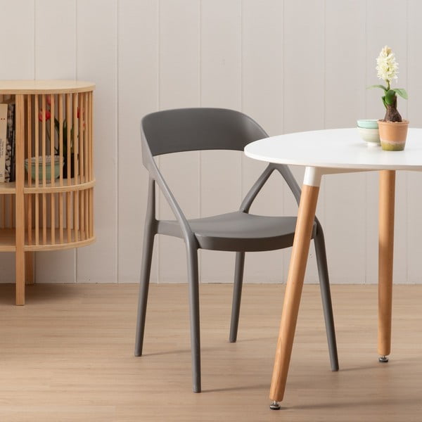 Hallid plastikust söögitoolid 2tk komplektis - Ixia-image-1