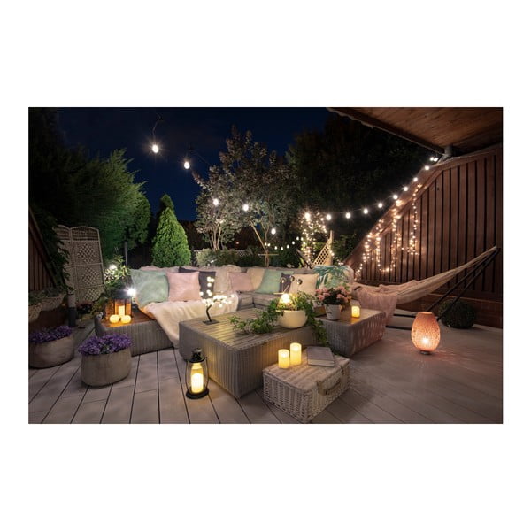 Must LED-pirnikujuline valguskett Lambid, 10 valgustit, pikkus 2,2 m - DecoKing-image-4