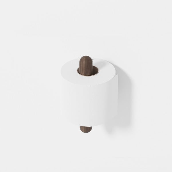 Pähklipuust seinale paigaldatav WC-paberihoidja Yoku - Wireworks-image-2