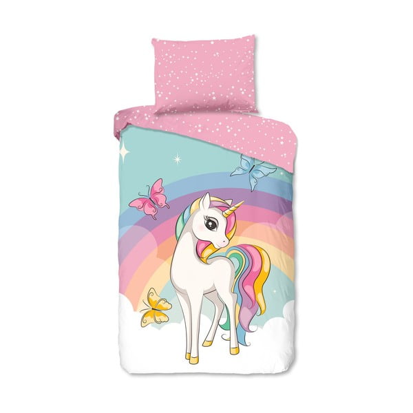 Roosa puuvillane laste voodipesu üheinimesevoodile 140x200 cm Dash - Good Morning