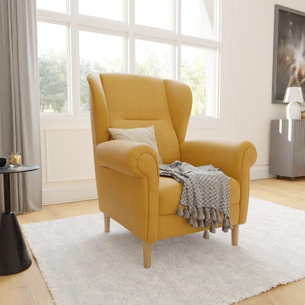 Kollane tugitool tiivakujuliste äärtega Swan – Ropez-image-3