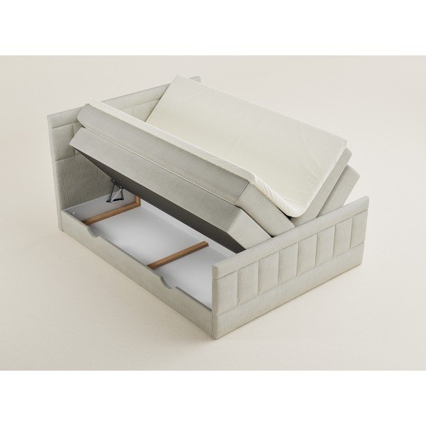 Beež vedrumadratsiga voodi panipaigaga 160x200 cm Caya - Maison de Rêve-image-3