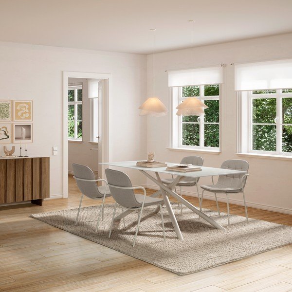 Beež polsterdatud söögitool käetugedega Angie - Marckeric-image-1