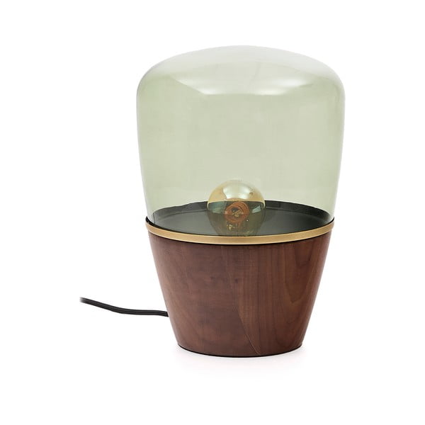 Roheline lauavalgusti klaasist varjuga (kõrgus 30 cm) Silex - Kave Home