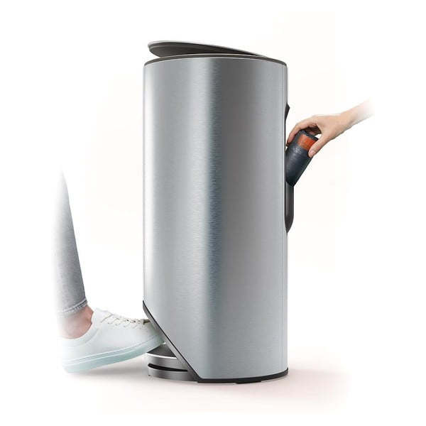 Hõbedane roostevabast terasest prügikast 30 l Arc - Joseph Joseph-image-4