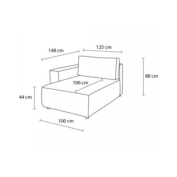 Tellisevärvi velvetist diivanimoodul, parem nurk  Nihad modular - Bobochic Paris-image-4