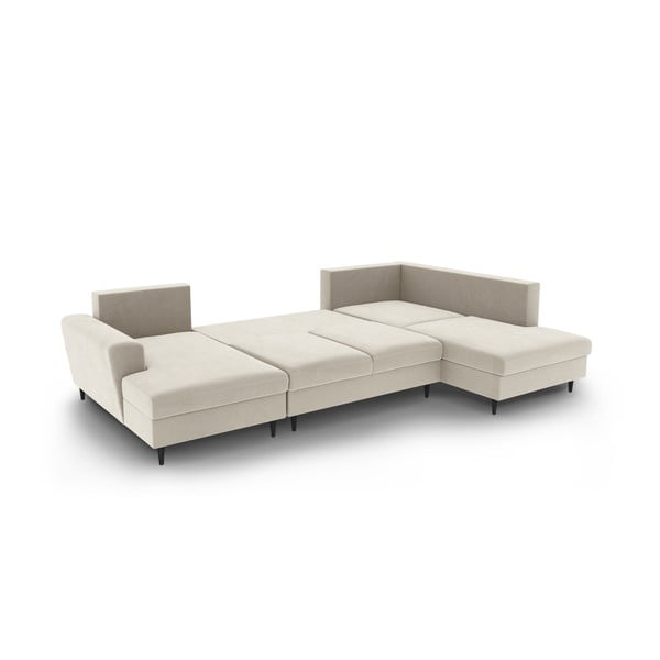 Beež sametist panipaigaga nurgadiivanvoodi (parem nurk/"U"-kujuline) Kyoto - Cosmopolitan Design-image-3