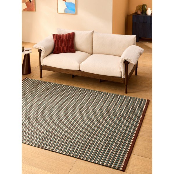 Sinakasroheline käsitsi kootud villasegu vaip 200x290 cm Ember - MADE-image-1
