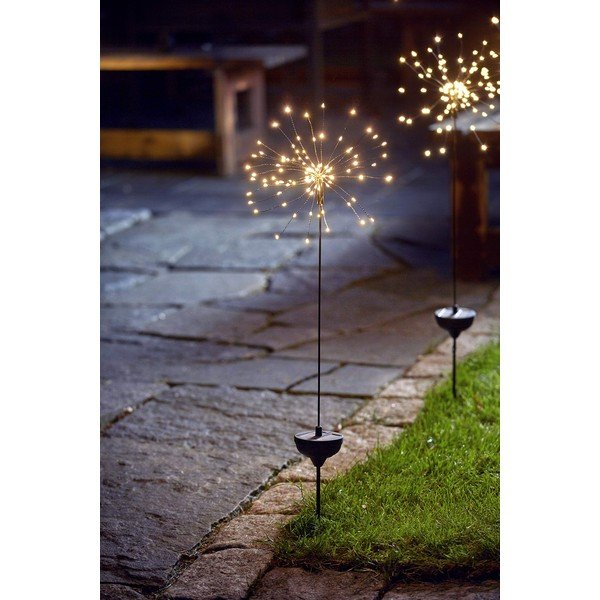 Välitingimustes kasutatav päikesepaneel LED-valgusti valgete LED-idega, kõrgus 100 cm Firework - Star Trading-image-1