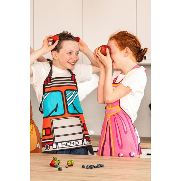 Taaskasutatud puuvillast valmistatud laste esiliin Hero - Tiseco Home Studio-image-2