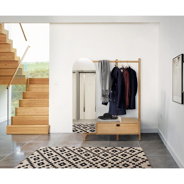 Tammepuidust peegliga valmistatud eelkambri seina. Tripod - Woodman-image-1