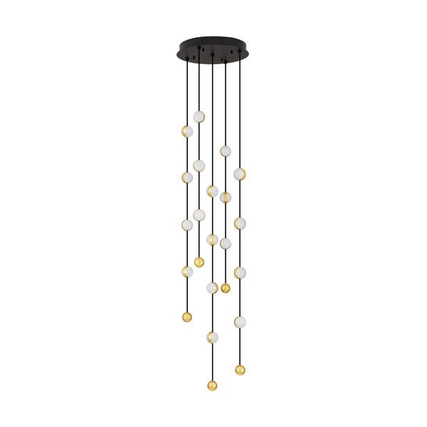 Mattmust alumiiniumist hämardatav LED-rippvalgusti akrüülklaasist varjuga, ø 38 cm Alcinoe - Nova Luce