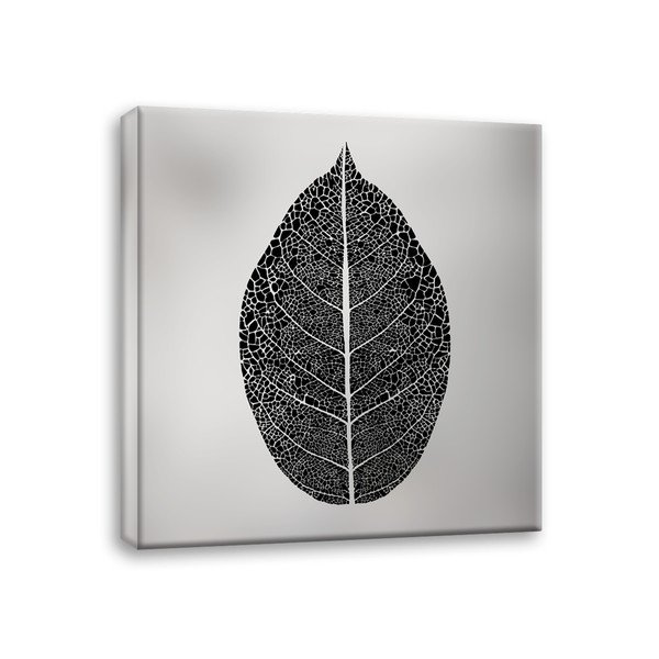 Lõuendmaal Uno Black Leaf, 65 x 65 cm Silver - Styler-image-2