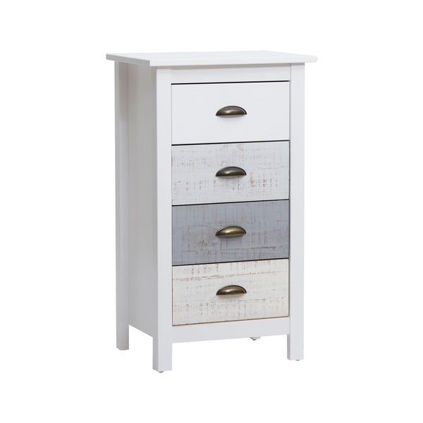 Kõrge valge ja hall 4 sahtliga kapp , 46 x 80 cm Romantica - Marckeric-image-2