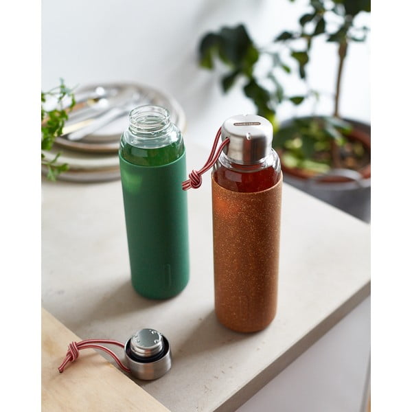 Klaasist veepudel oranži silikoonmuhviga , 600 ml G-Bottle - Black + Blum-image-1