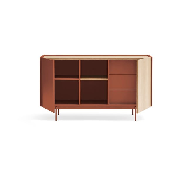 Tellise-puiduvärvi tammedekooriga madal kummut 130x78 cm Otto - Teulat-image-2