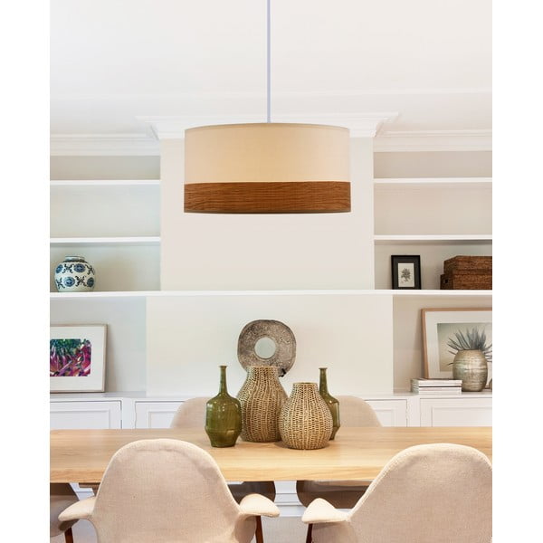 Valge rippvalgusti spoonist ja tekstiilist varjuga ø 30 cm Bianco - Candellux Lighting-image-1