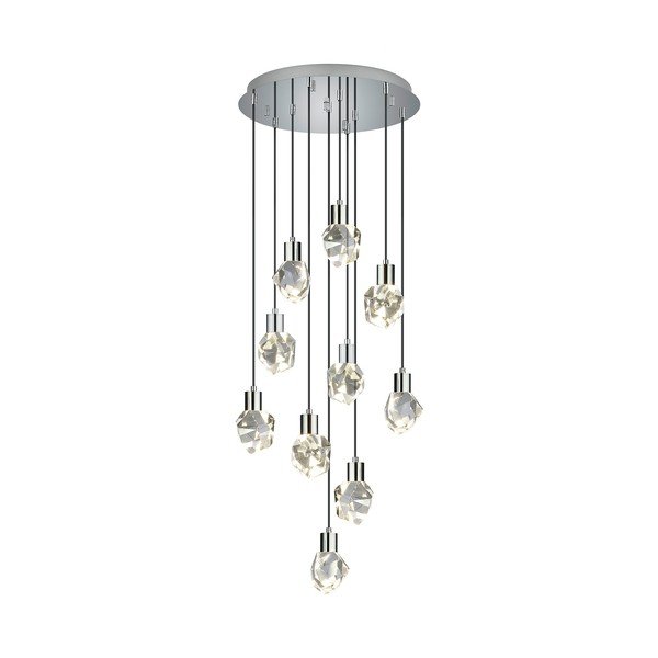 Hõbedane LED-rippvalgusti klaasist varjuga ø 51,5 cm Verano - Trio Select