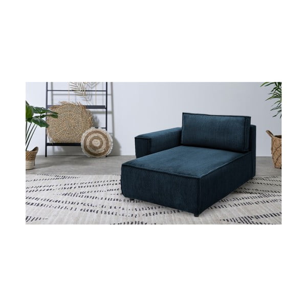 Tumesinine velvetist diivanimoodul, vasak nurk  Nihad modular - Bobochic Paris-image-1