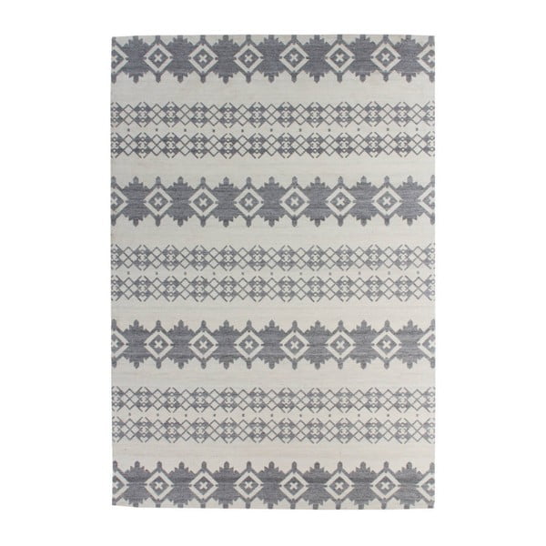 Ručně tkaný vlněný koberec Kayoom Nuance 522 Grau Elfenbein, 160 x 230 cm