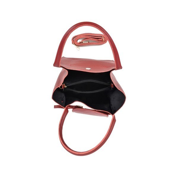 Červená kožená kabelka Roberta M Pola Rosso-image-4
