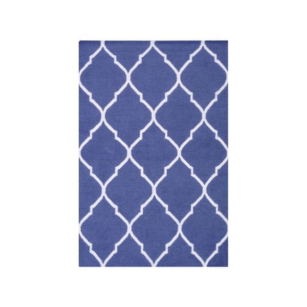 Vlněný koberec Caroline Dark Blue, 155x240 cm